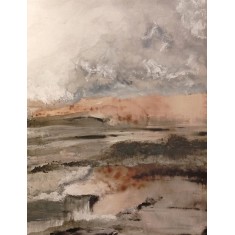 Rabia Mushkur, 48 x 36 Inches,  Acrylic, Coffee and Plaster, AC-RM-001